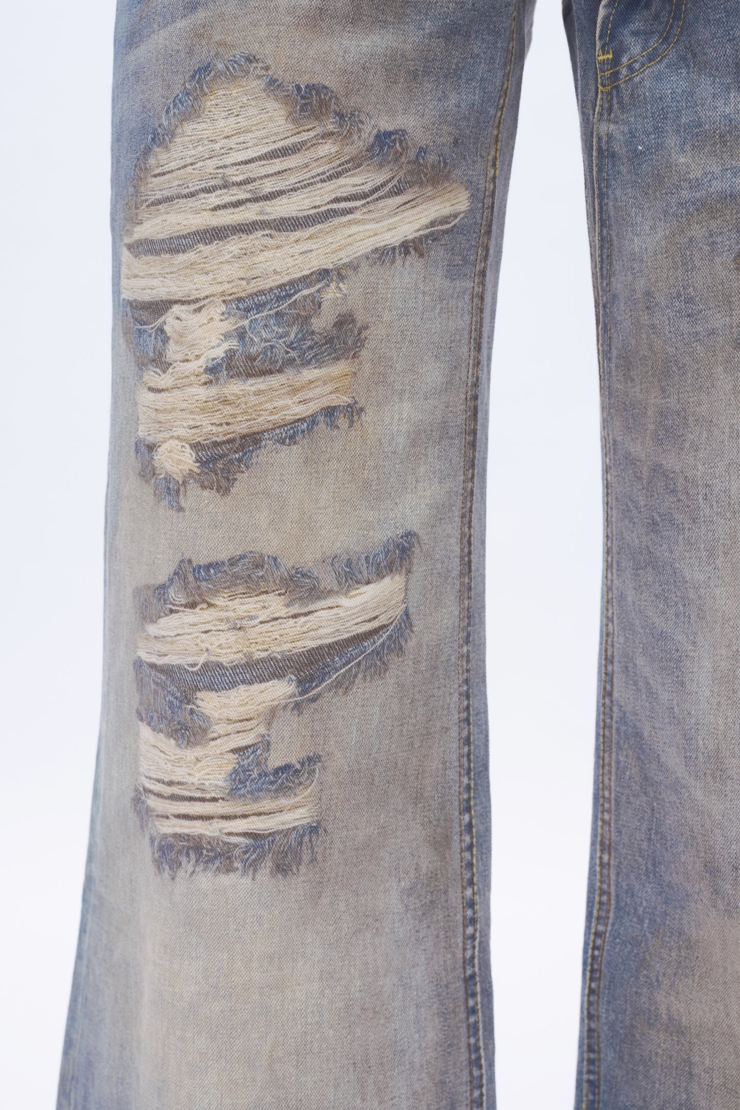 Amelia Deconstructed Camo Wide-Leg Jeans