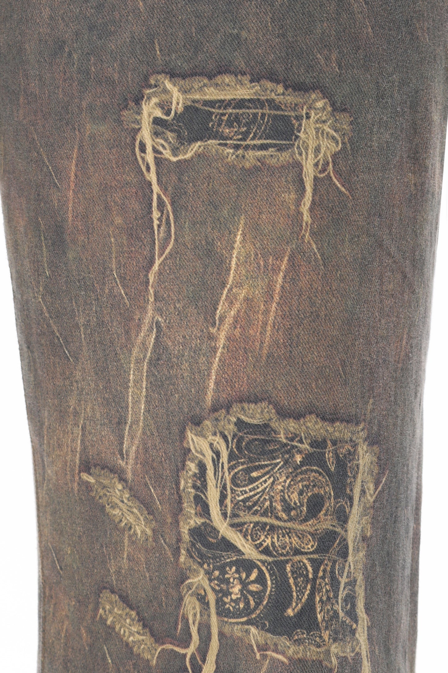 Adriana Bandana Patchwork Wide Leg Jeans