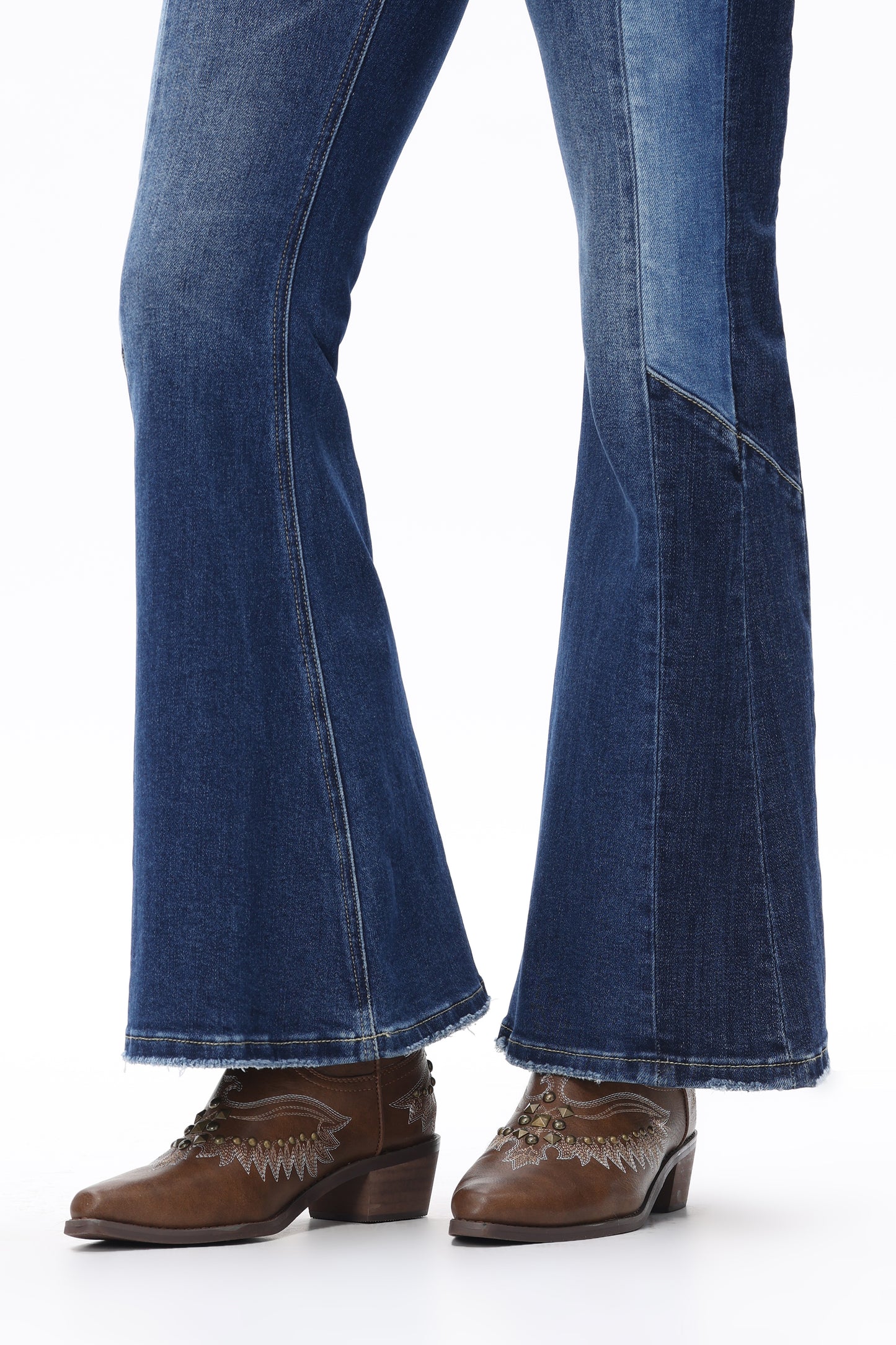 Ava Iconic Two-Tone Flare Jeans