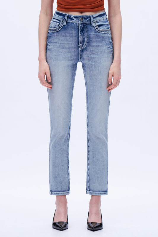 High Rise Straight Jeans
