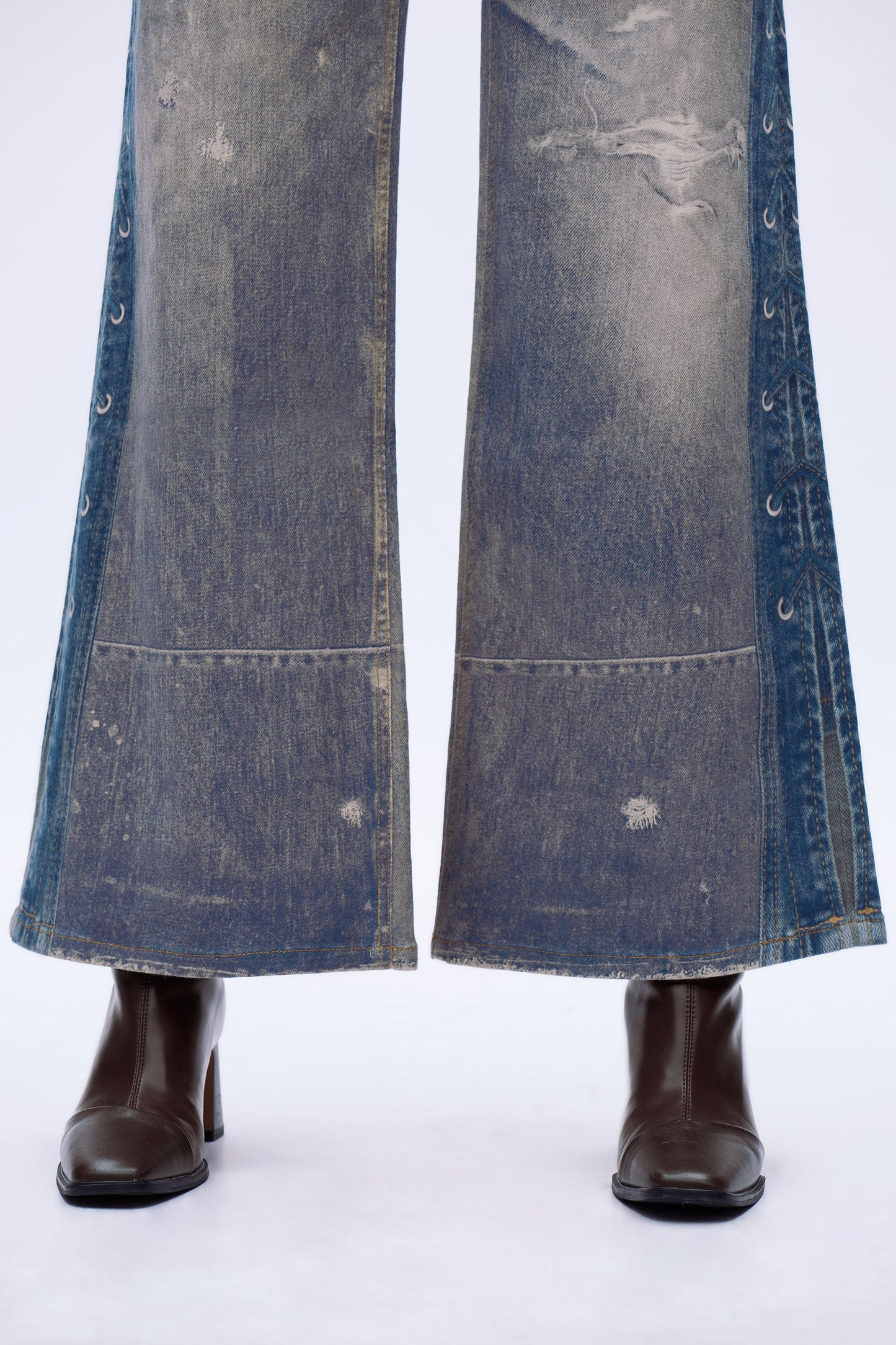 Simone Patchwork Wide Leg Jeans