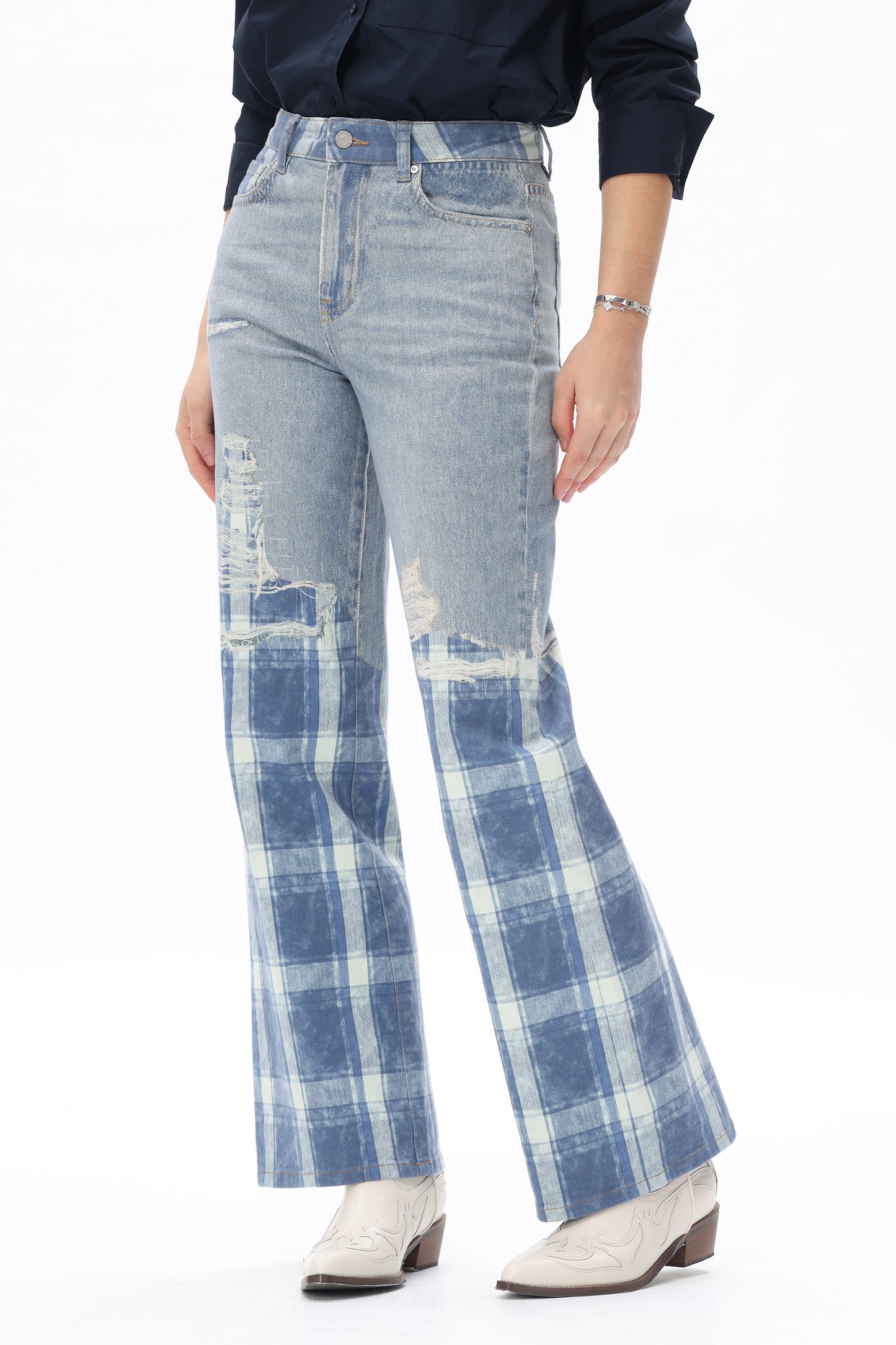 Lila Artistic Wide Leg Jeans