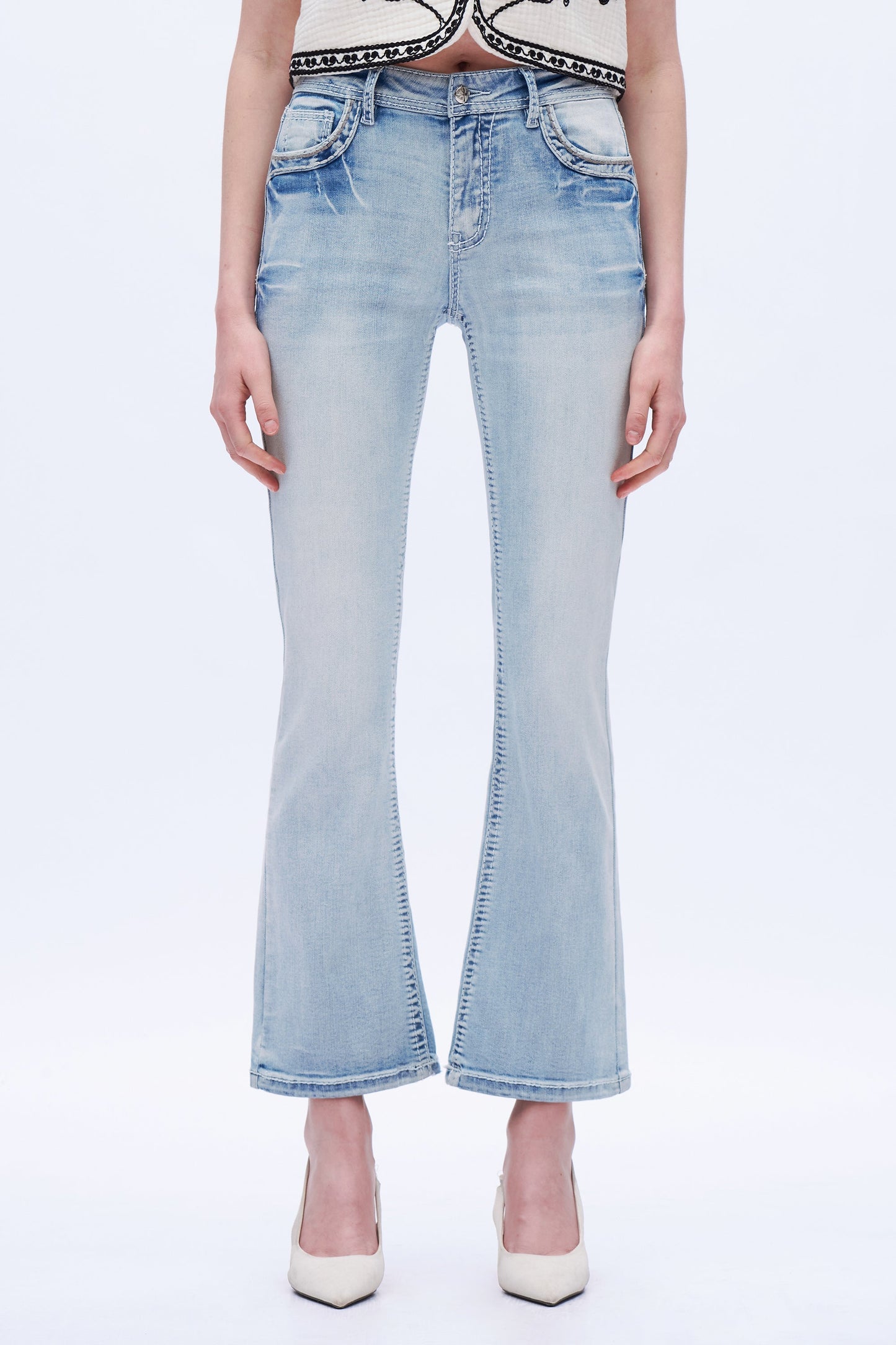 Brielle Fleur-de-lis Bootcut Jeans