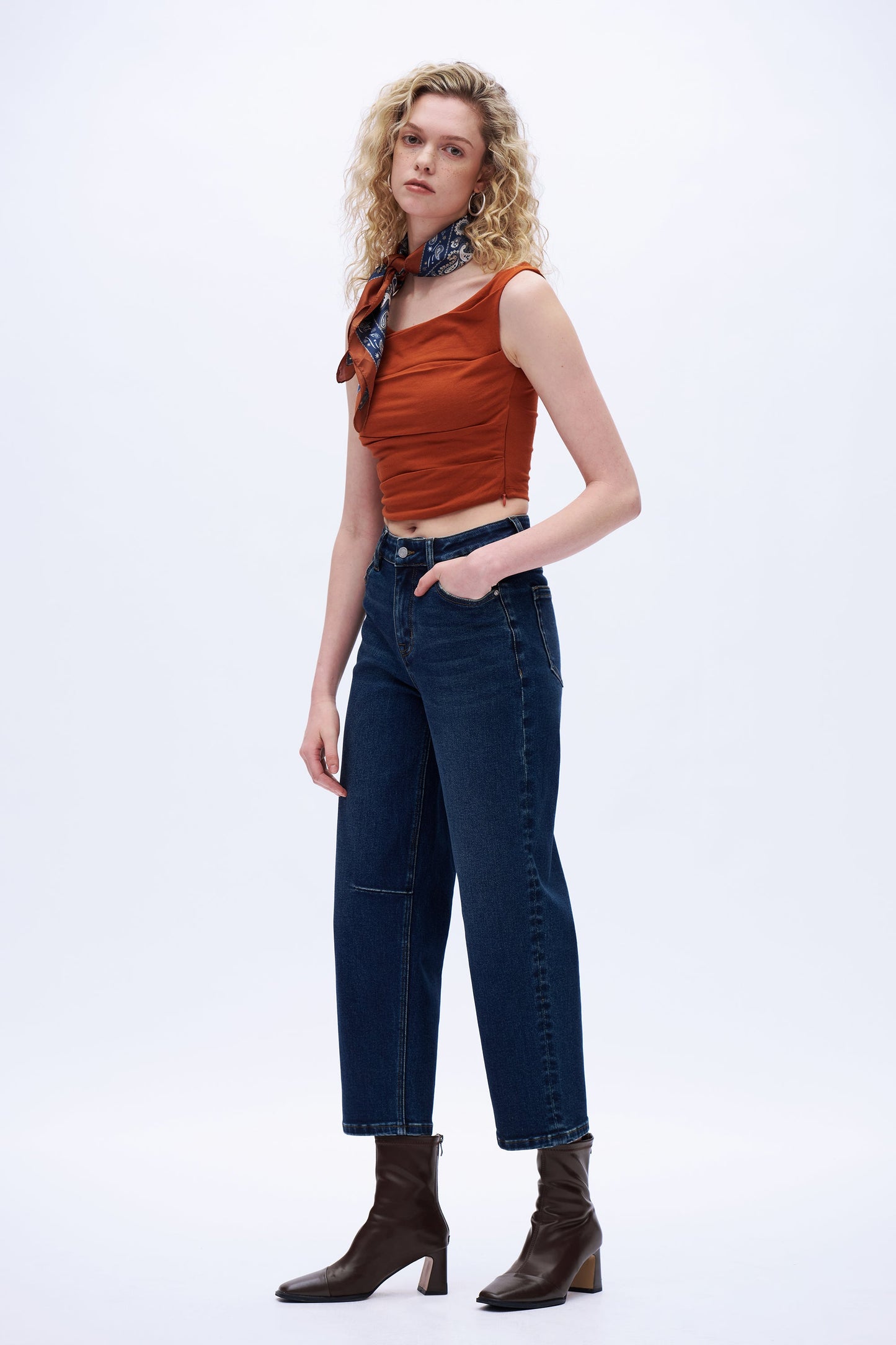 Elena Structured Modern Barrel Jeans