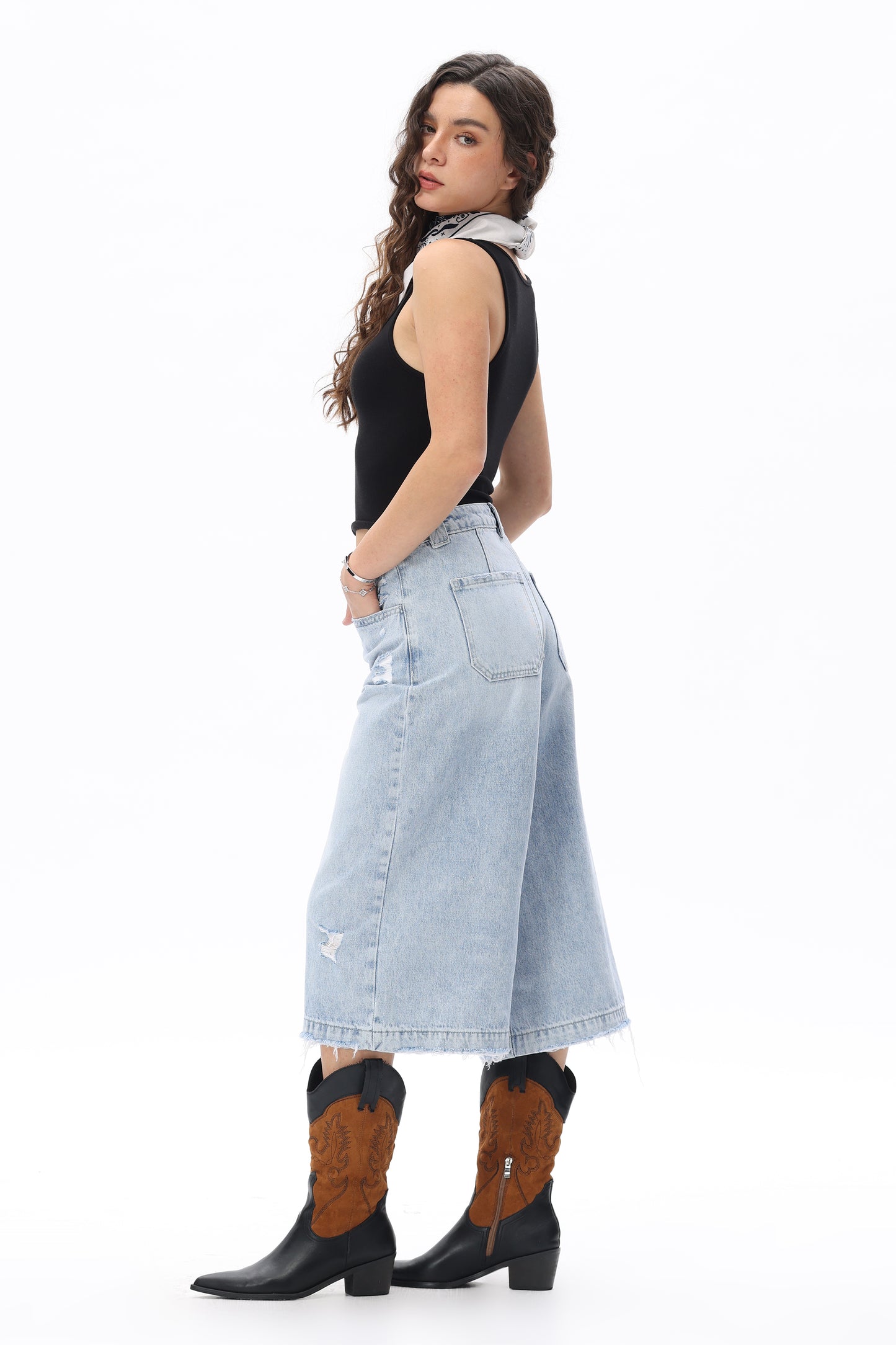 Scarlett Distressed Bermuda Shorts