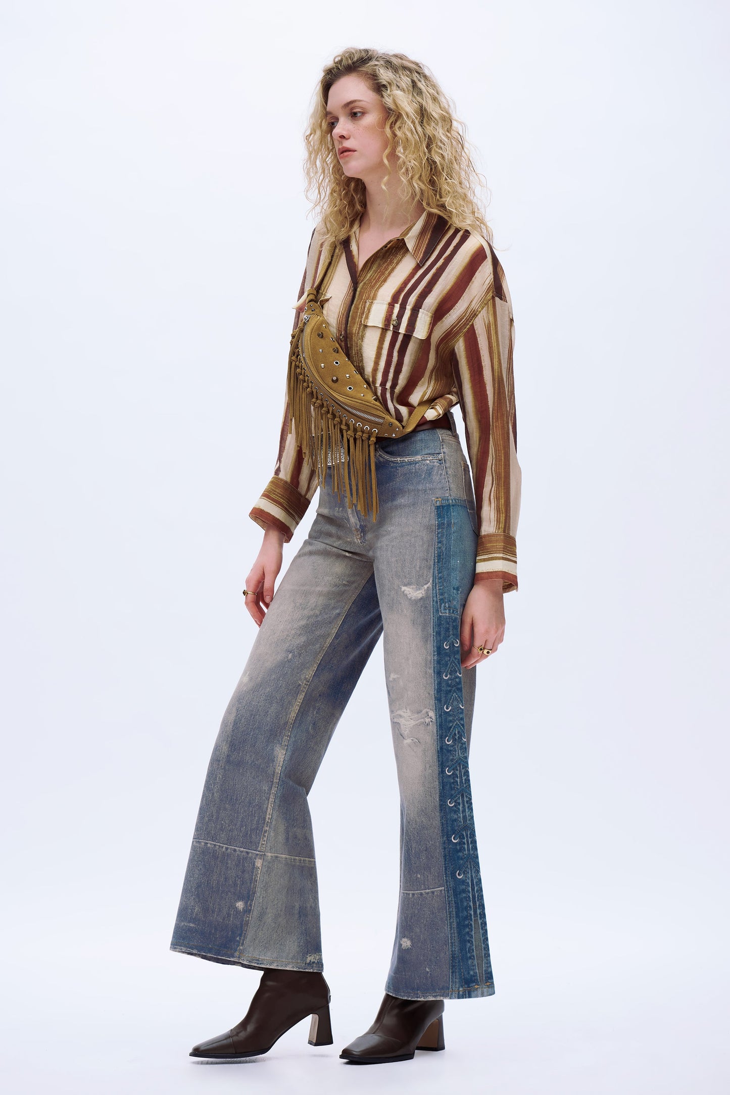 Simone Patchwork Wide Leg Jeans
