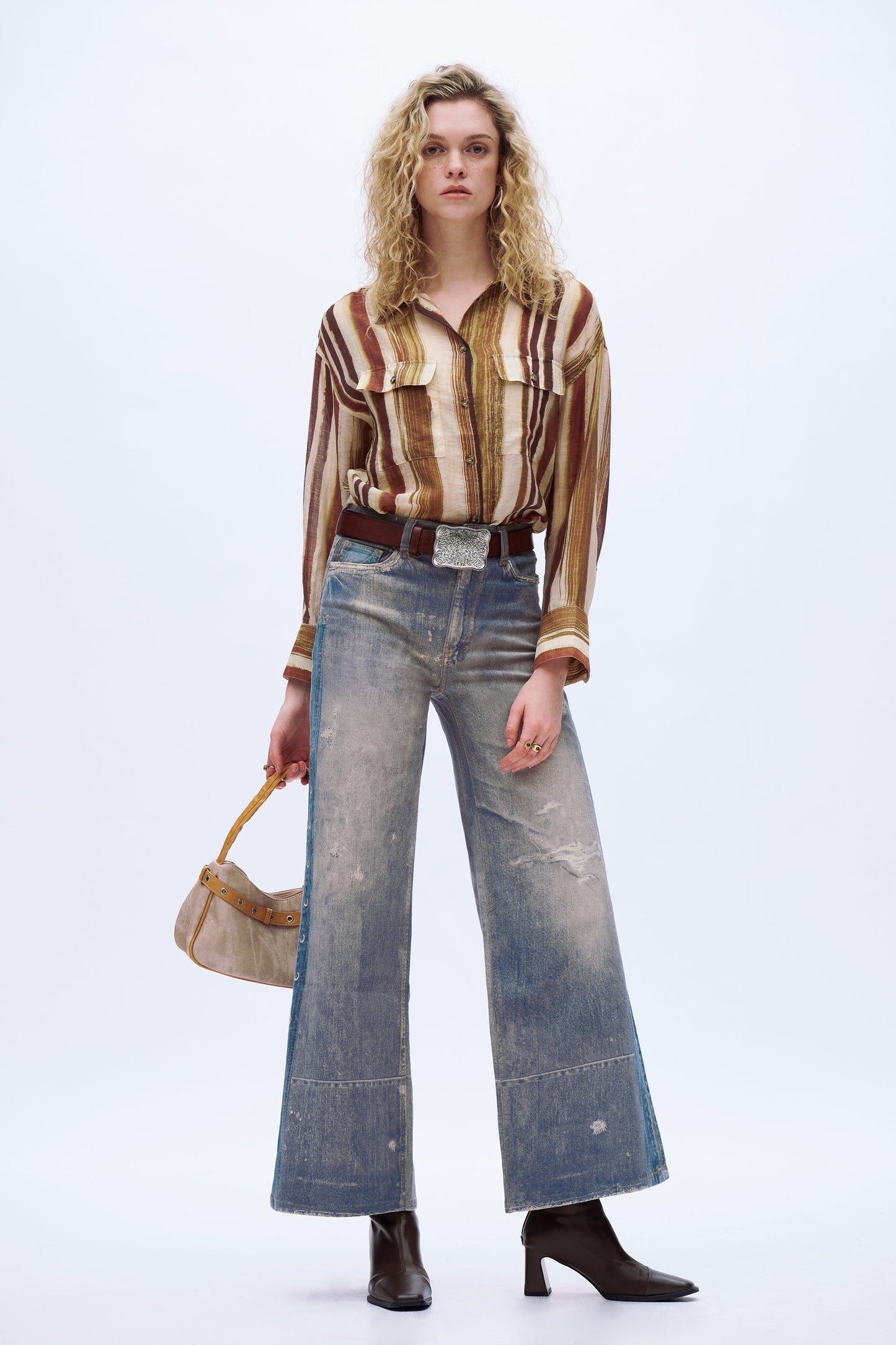 Simone Patchwork Wide Leg Jeans