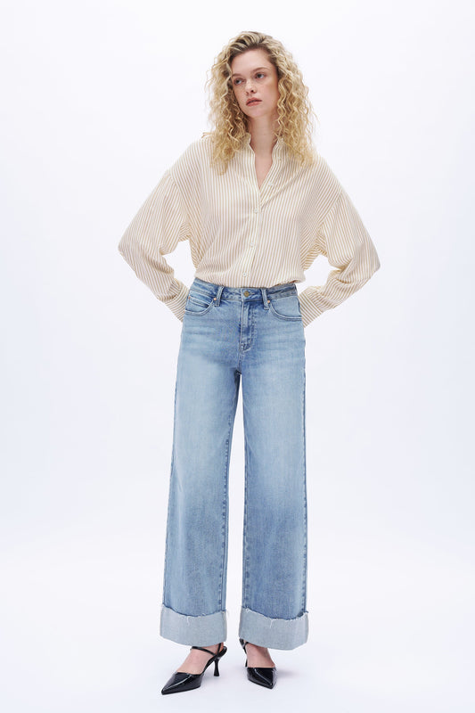 Bianca Effortless Cuffed Wide Leg Jeans