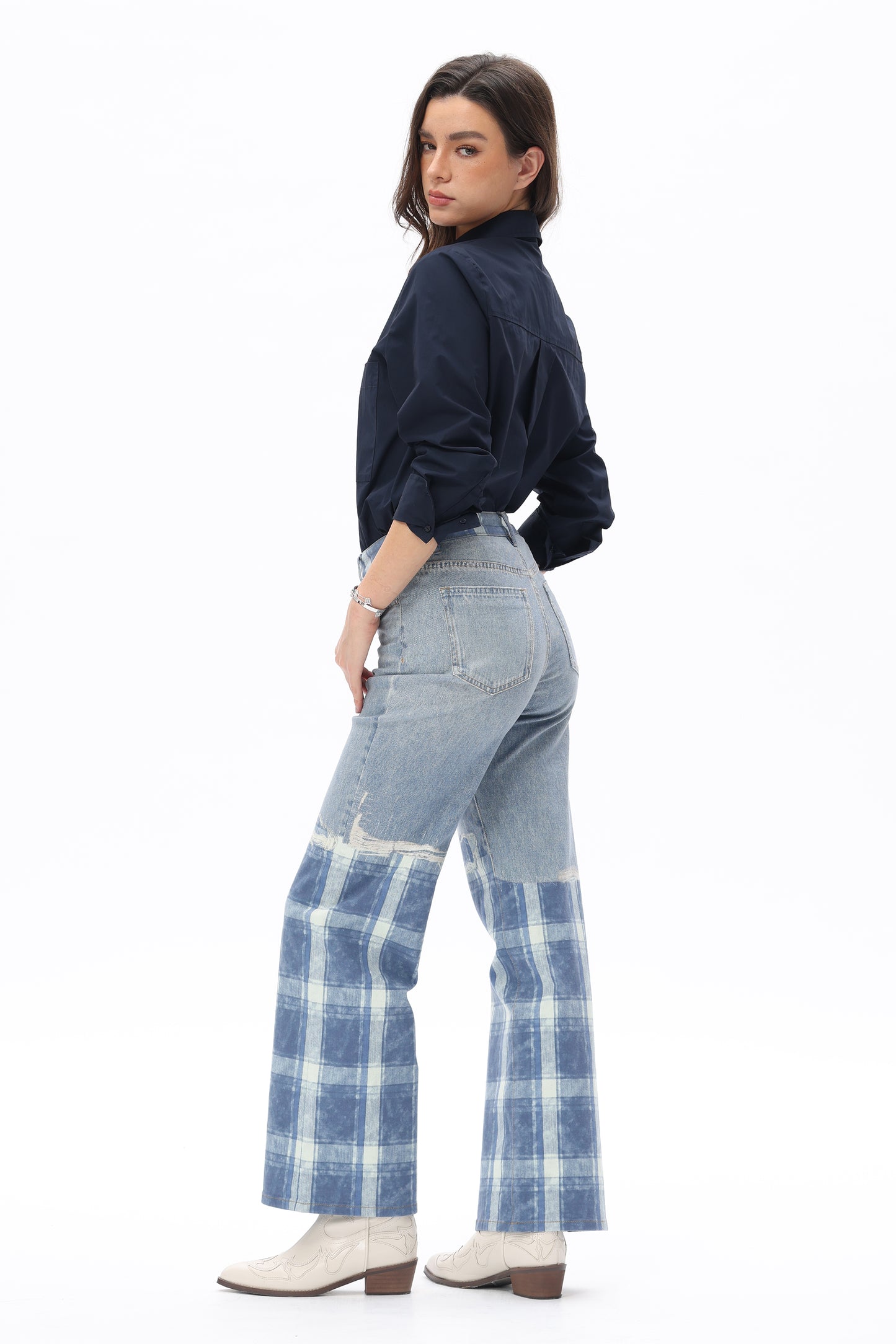 Lila Artistic Wide Leg Jeans