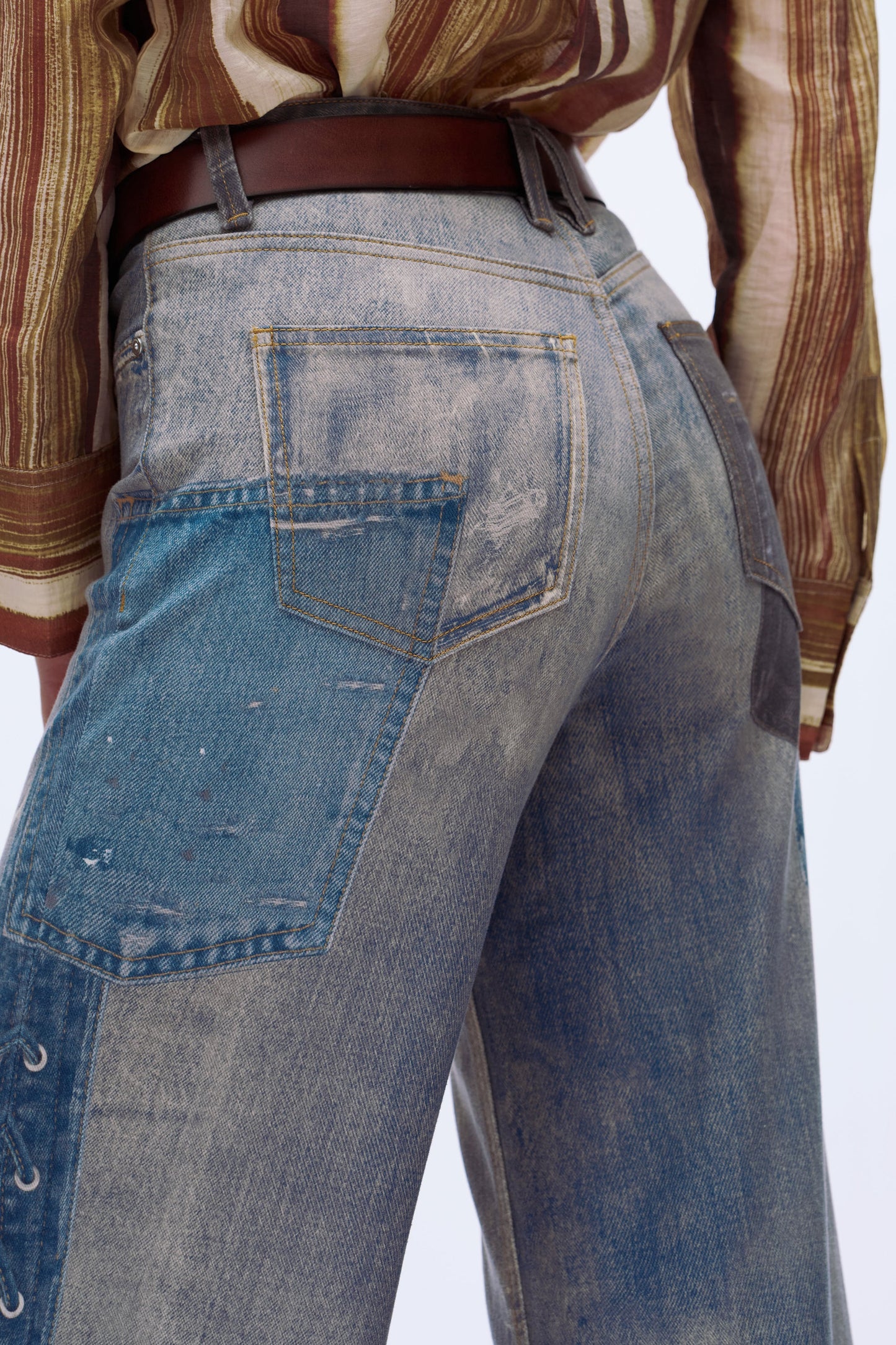 Simone Patchwork Wide Leg Jeans