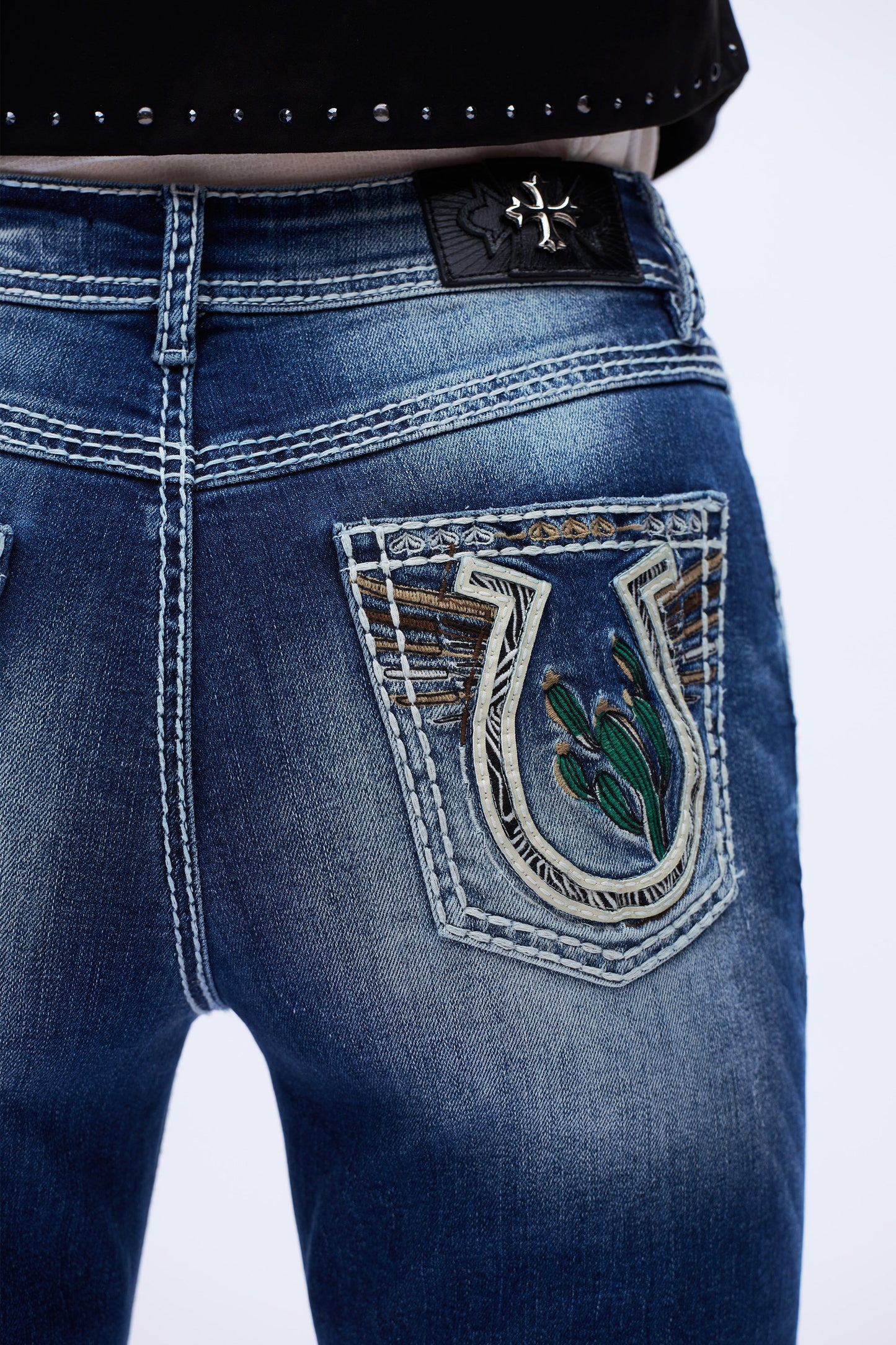 Elara Desert Cactus Bootcut Jeans