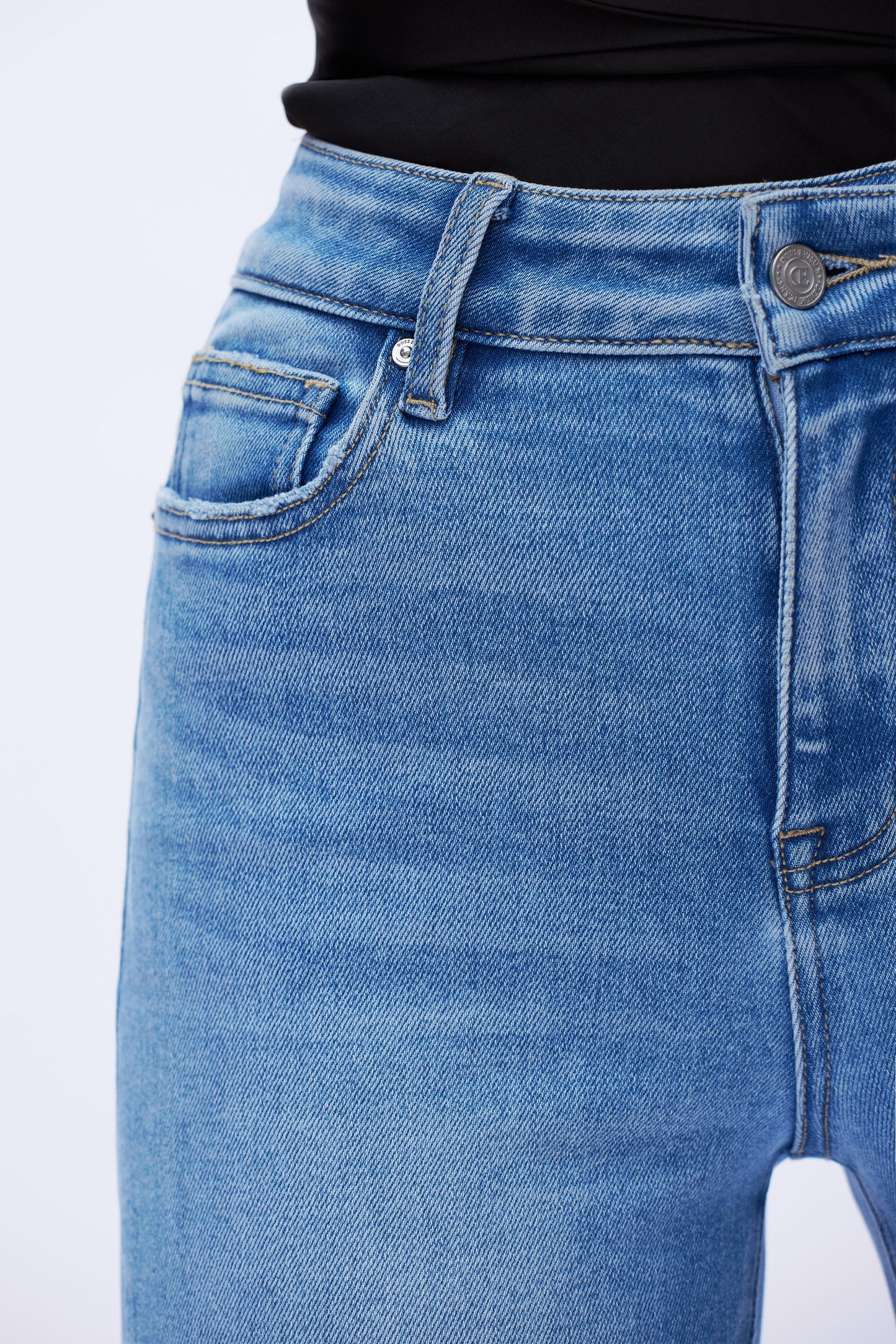 Camila Frayed-Cuff Retro Bootcut Jeans