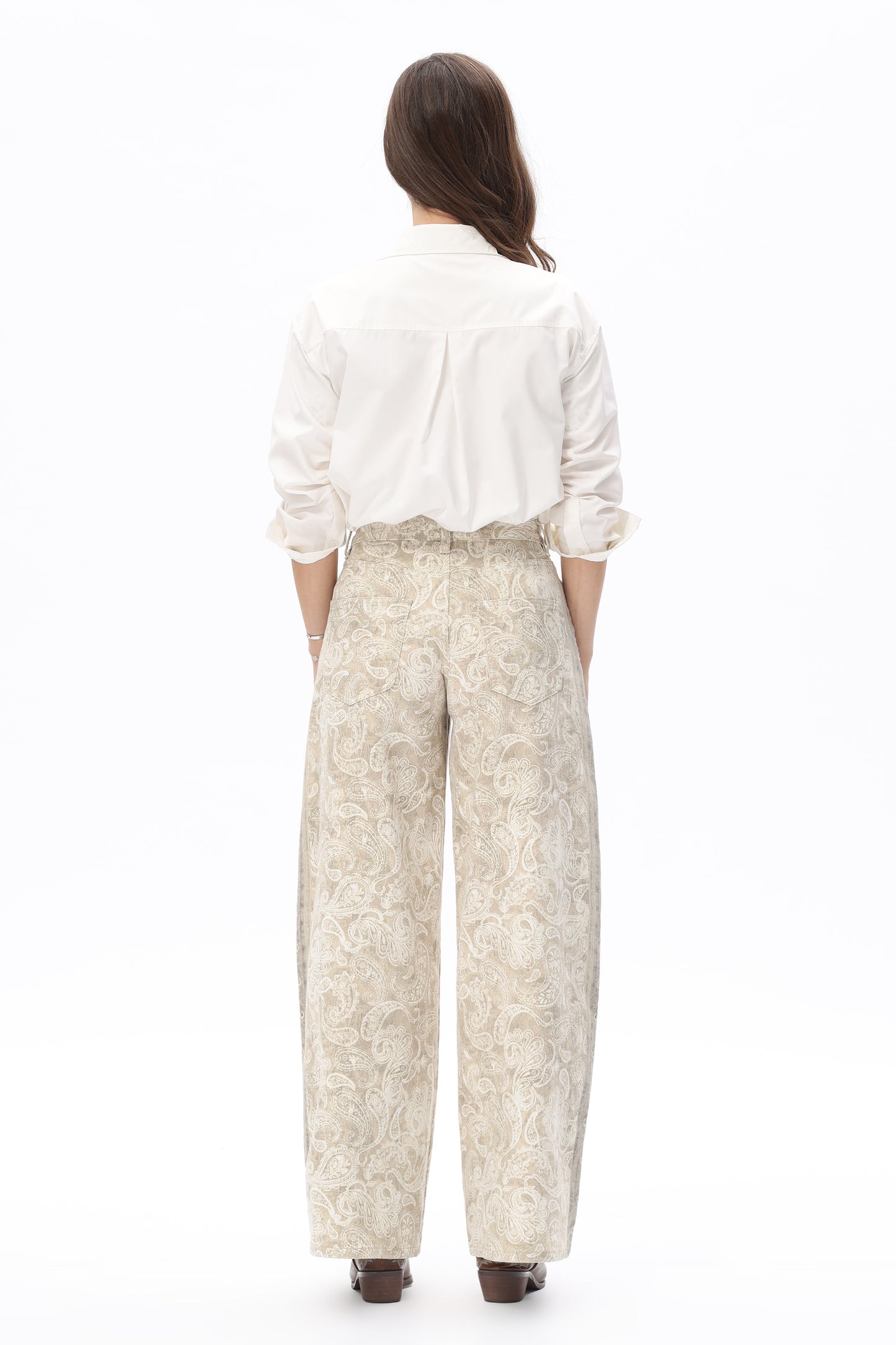 Valeria Bohemian Paisley Barrel Jeans