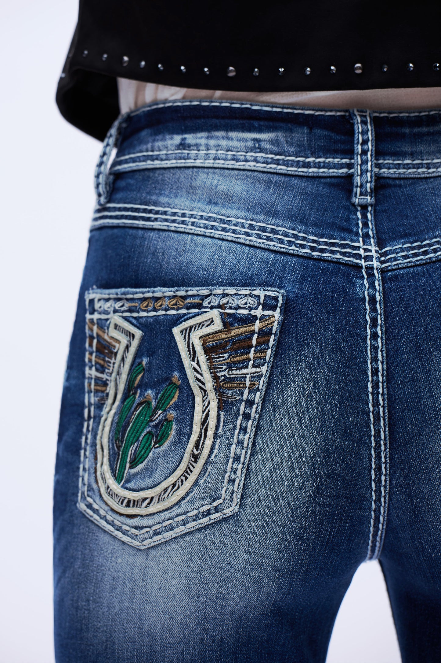 Elara Desert Cactus Bootcut Jeans